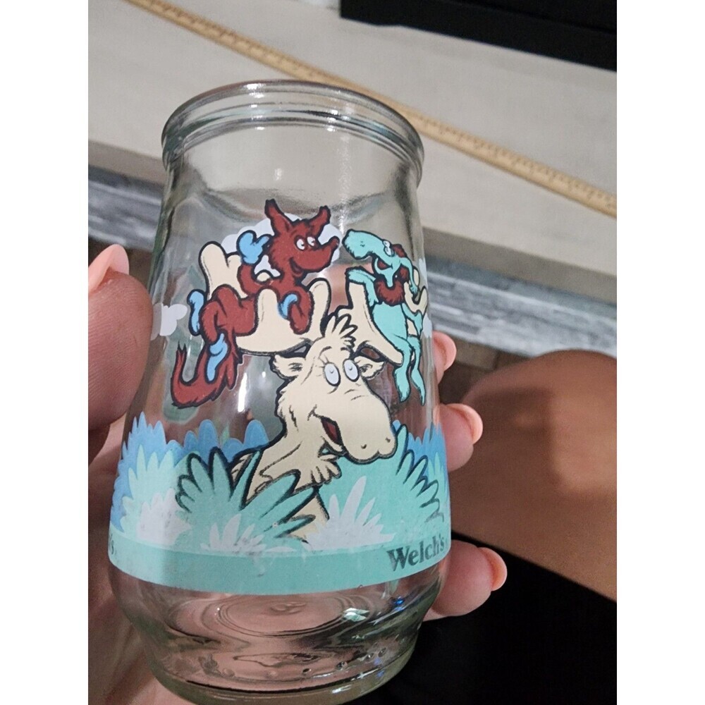 1997 Welch's Wubbulous World of Dr Seuss #4 Glass Jelly Jar Thidwick and Friends - Picture 7 of 7
